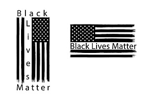 Black Lives Matter - USA Flag, a Person Illustration by GeorgeKhelashvili