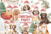 Christmas Dogs Clipart Set, an Illustration by TatiMockup (Thumbnail 1 of 7)