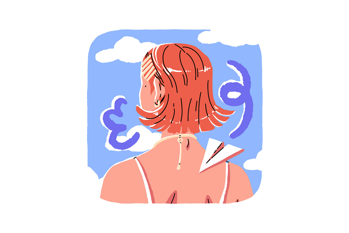 Fashion women hairstyles back view, a Person Illustration by PaperTrident (Photo 8 of 11)