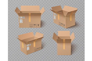 Cardboard box collection with open, an Object Illustration by art PVP - market