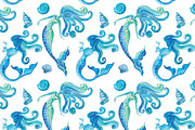 Mermaids Illustrations & Patterns, a Graphic by KT Art & Design (Thumbnail 7 of 8)