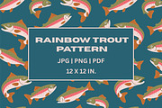 Seamless Rainbow Trout Pattern, a Pattern Graphic by EmmaGDesigner (Thumbnail 1 of 5)