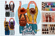 Best friends clipart, an Illustration by Illustrator Space (Thumbnail 1 of 8)