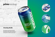 330 ml Energy Drink Can Mockup Set, a Packaging Mockup by PrimeMockup (Thumbnail 3 of 11)
