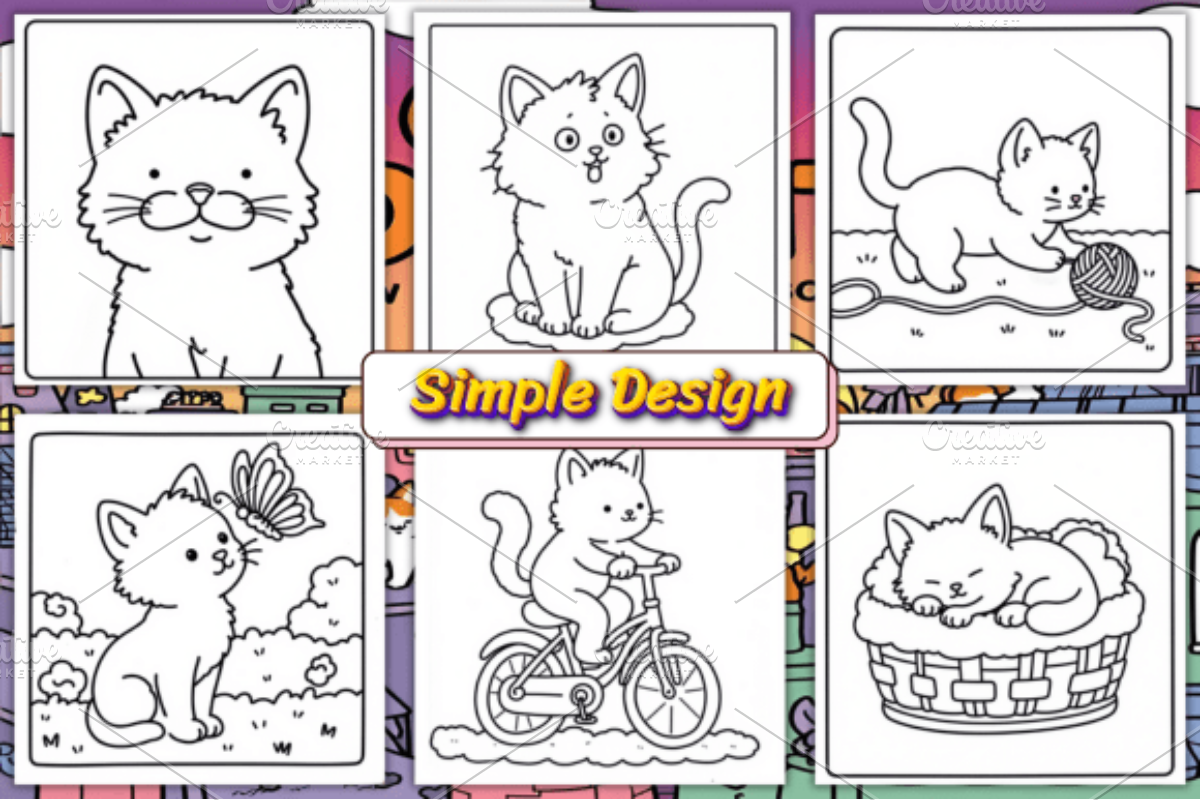 Cat Moment Meow Life Coloring Book, an Animal Illustration by Ink Gallery (Photo 3 of 4)
