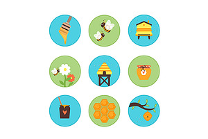 Honey bees hives set