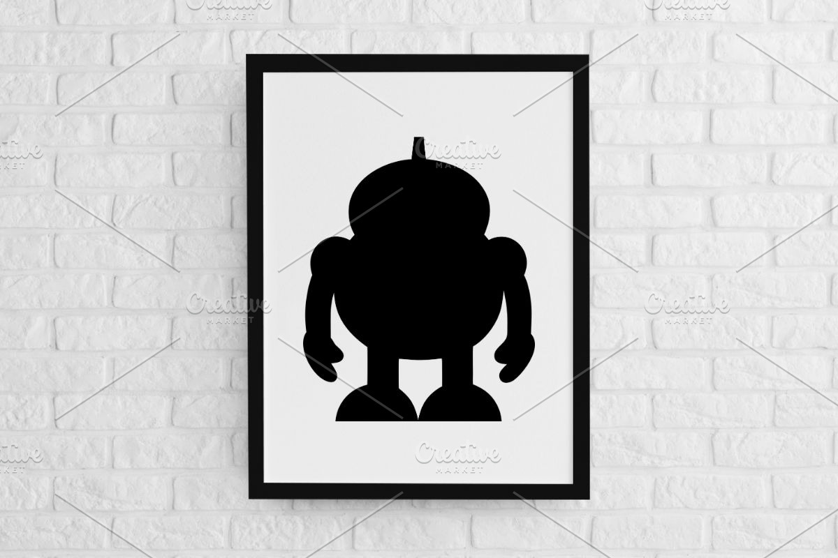 Robot Silhouette SVG, a Technology Illustration by newminddesign (Photo 2 of 3)