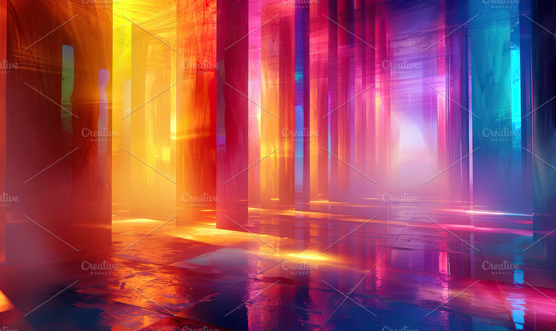 Colorful neon zigzag lines on a text, a Photo by LOGOCREATIVE