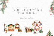 Christmas Market, a Seasonal Illustration by heyiamalice (Thumbnail 2 of 15)