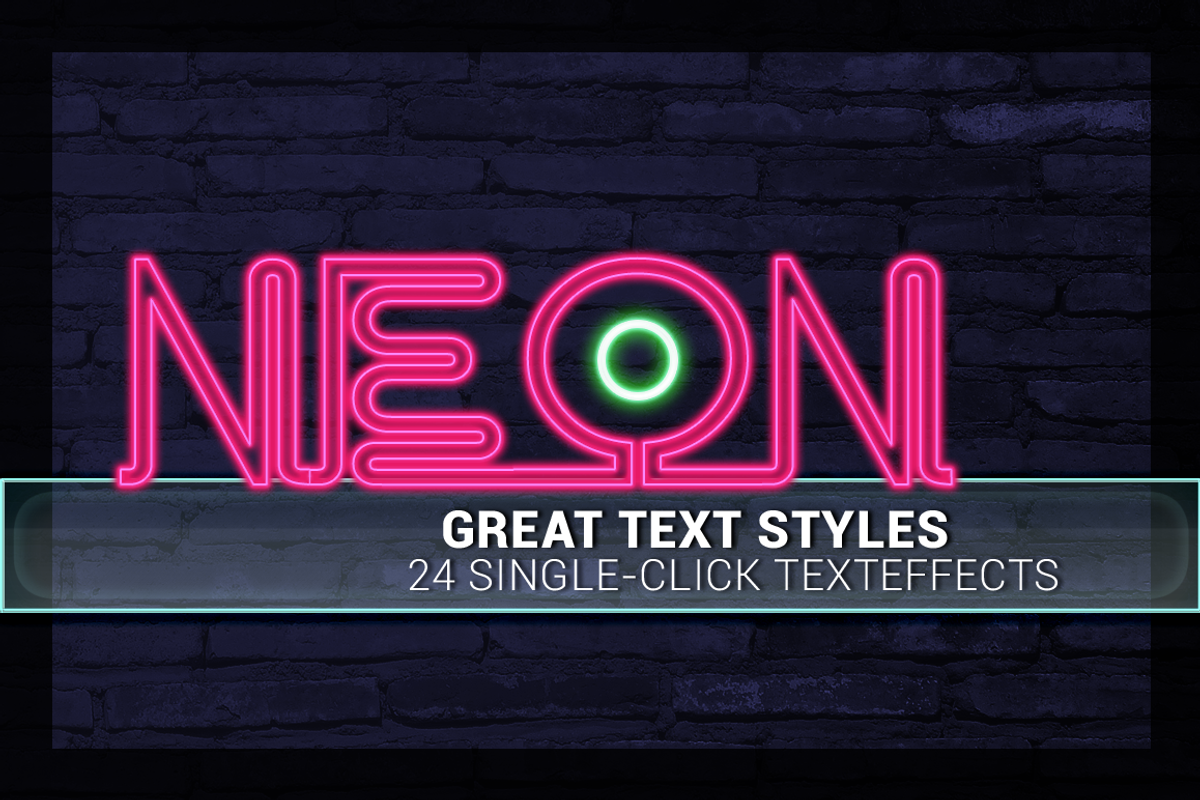 24 Styles - Neon Collection, a Layer Style Add-On by Designer Essentials (Photo 1 of 4)