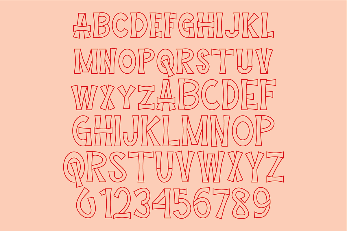 Veltiray - Outline Font, a Handwritten Font by Berdansabersama (Photo 2 of 8)