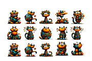 Whimsical Easter Cat Clipart Bundle, an Illustration by GatewayDesign (Thumbnail 3 of 6)