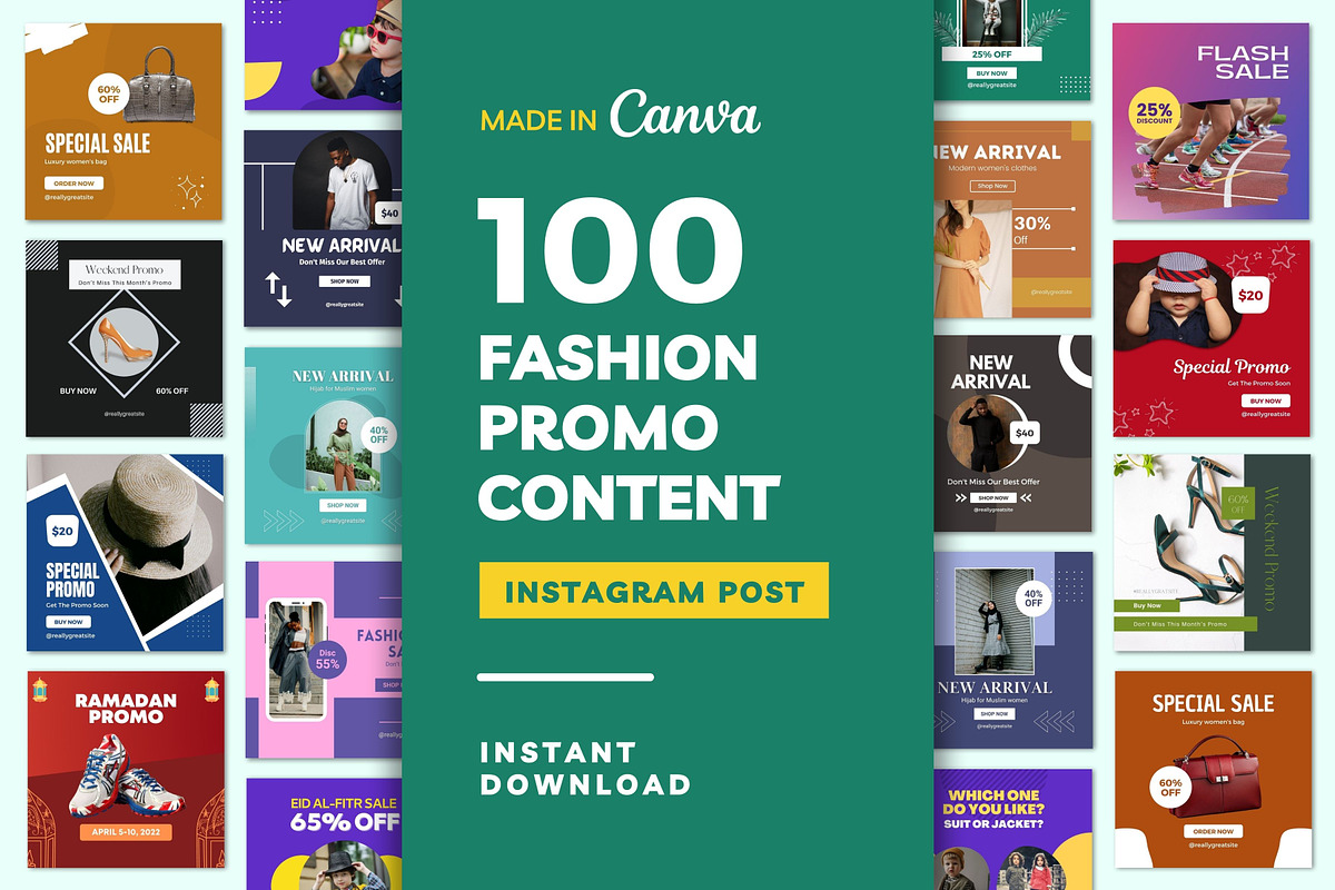 Fashion Sale Content Instagram Posts, a Social Media Template by emcrea (Photo 1 of 9)