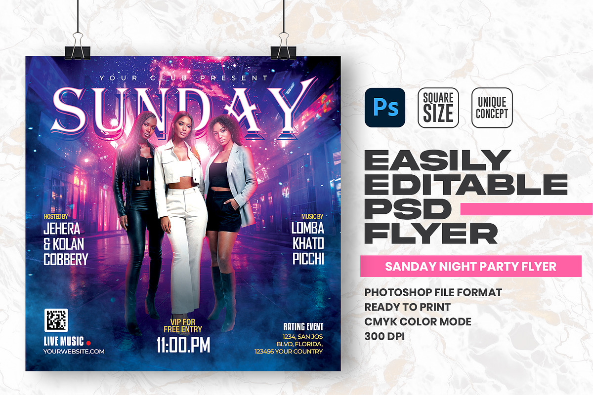 Sunday Party Flyer Design Template, a Flyer Template by Shajib Shikder (Photo 1 of 2)