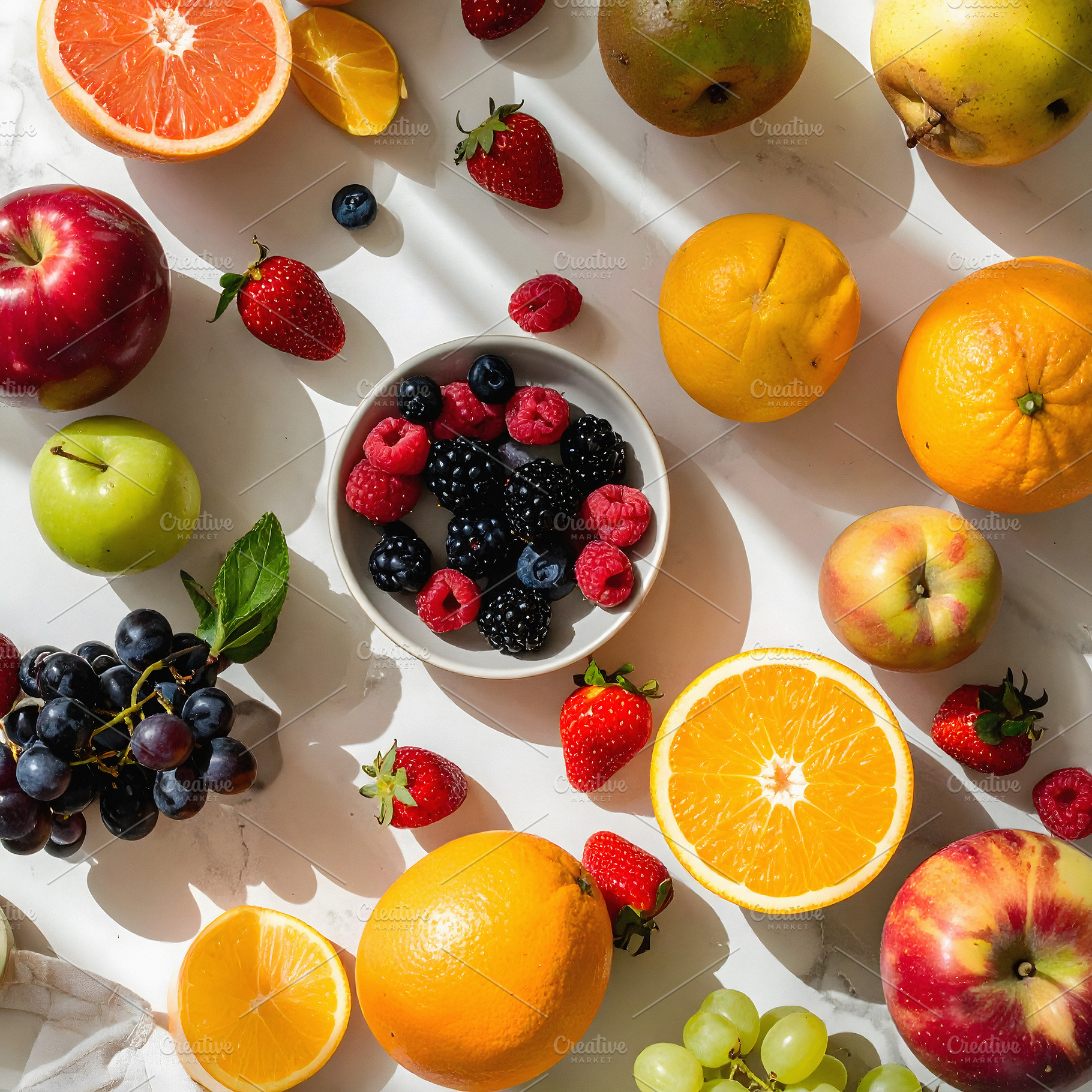 Top view of assorted fruits, a Food & Drink Photo by GoodGoods