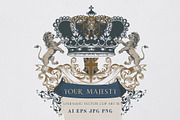 Your Majesty vector heraldic clipart, a Decorative Illustration by FleurArt (Thumbnail 1 of 10)