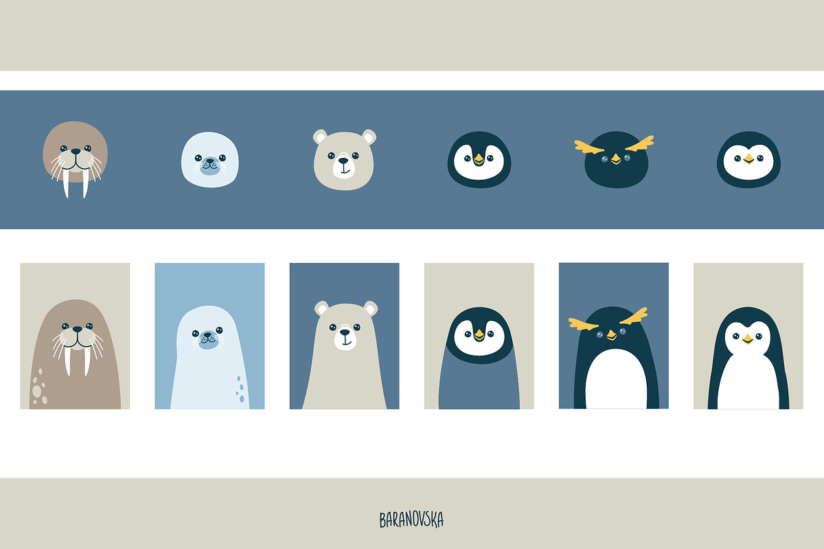 Cute Arctic Animals, a Pattern Graphic by Baranovska (Photo 3 of 10)
