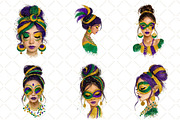 Mardi Gras Mama Messy Bun PNG, an Illustration by Black Bird Studio (Thumbnail 4 of 6)