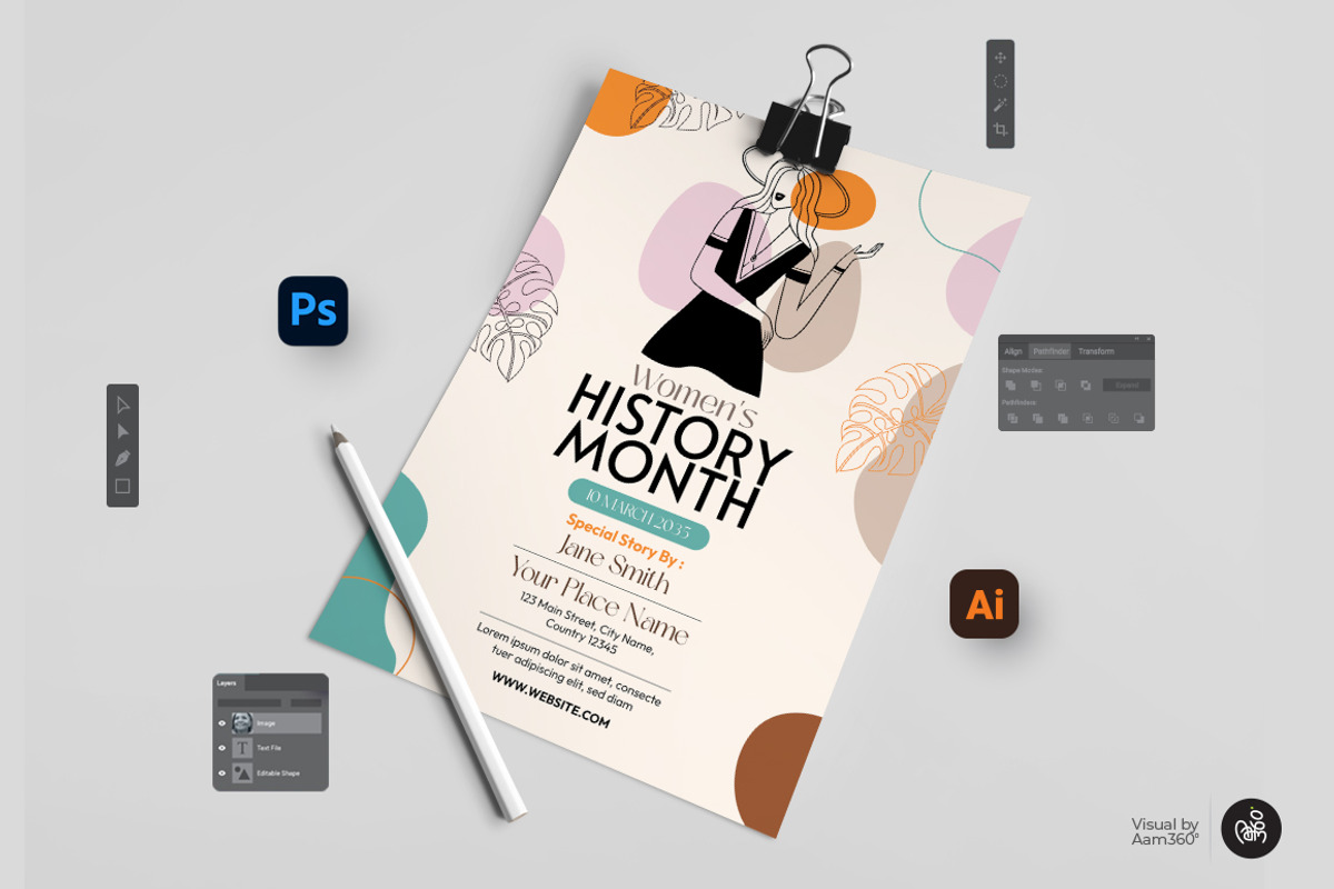 Women History Month Flyer Template, a Flyer Template by Aam360 (Photo 3 of 3)