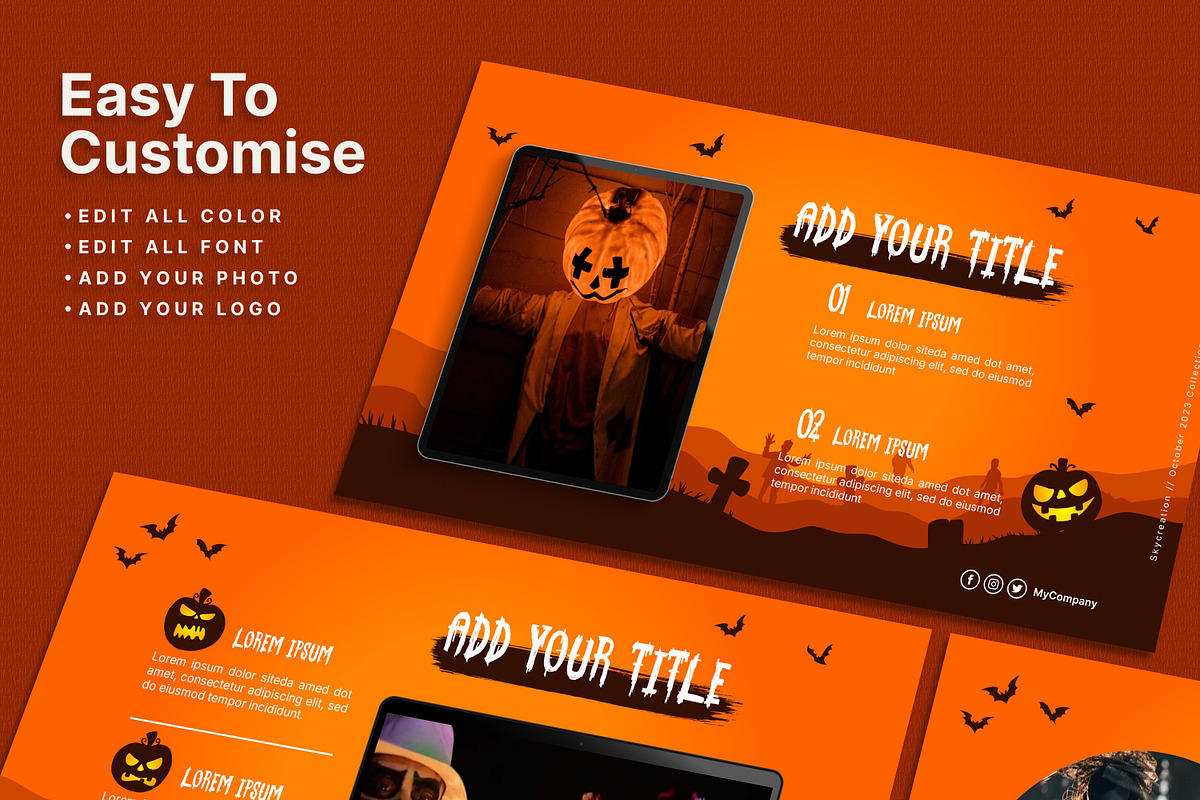 Halloween PowerPoint Template, a Presentation Template by SKY CREATION (Photo 2 of 6)
