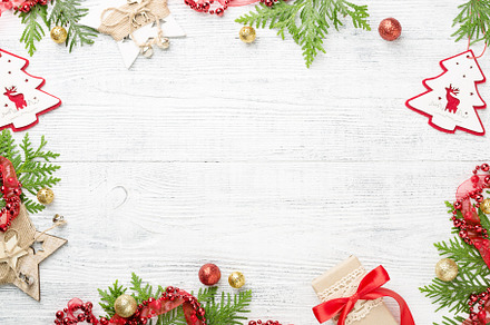 Festive frame rustic Christmas decor, a Holiday Photo by OlliUlli