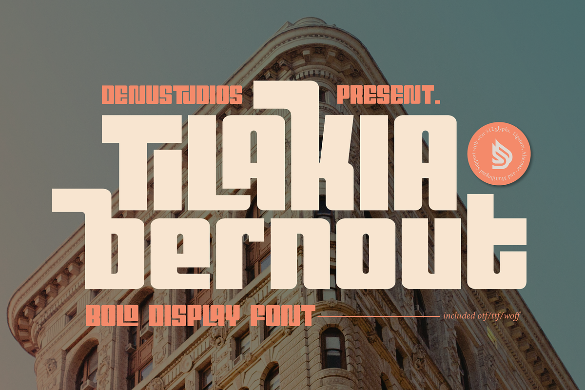 Tilakia Bernout | Bold Display Font, a Sans Serif Font by Denustudios (Photo 1 of 15)