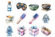 Cozy Winter Spa Watercolor, an Illustration by Design Market (Thumbnail 2 of 4)