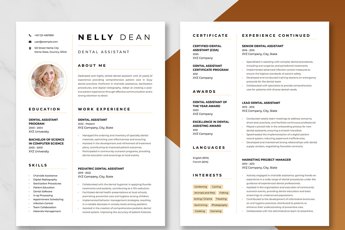 Dental Assistant Resume Template preview 3