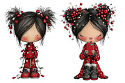 Quirky Christmas Girl Clipart, an Illustration by DreamArtGraphic (Thumbnail 2 of 4)