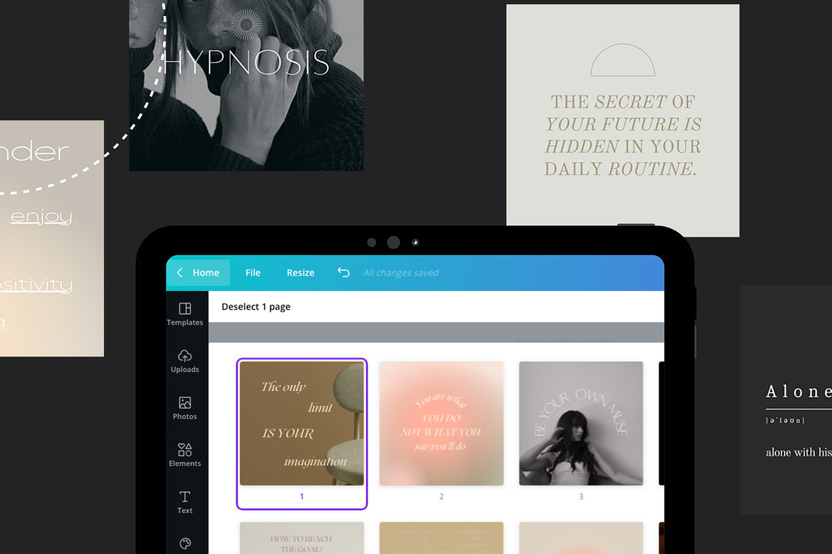 62 Aesthetic Quotes – Magic Type, a Social Media Template by Kristina&Co (Photo 3 of 9)