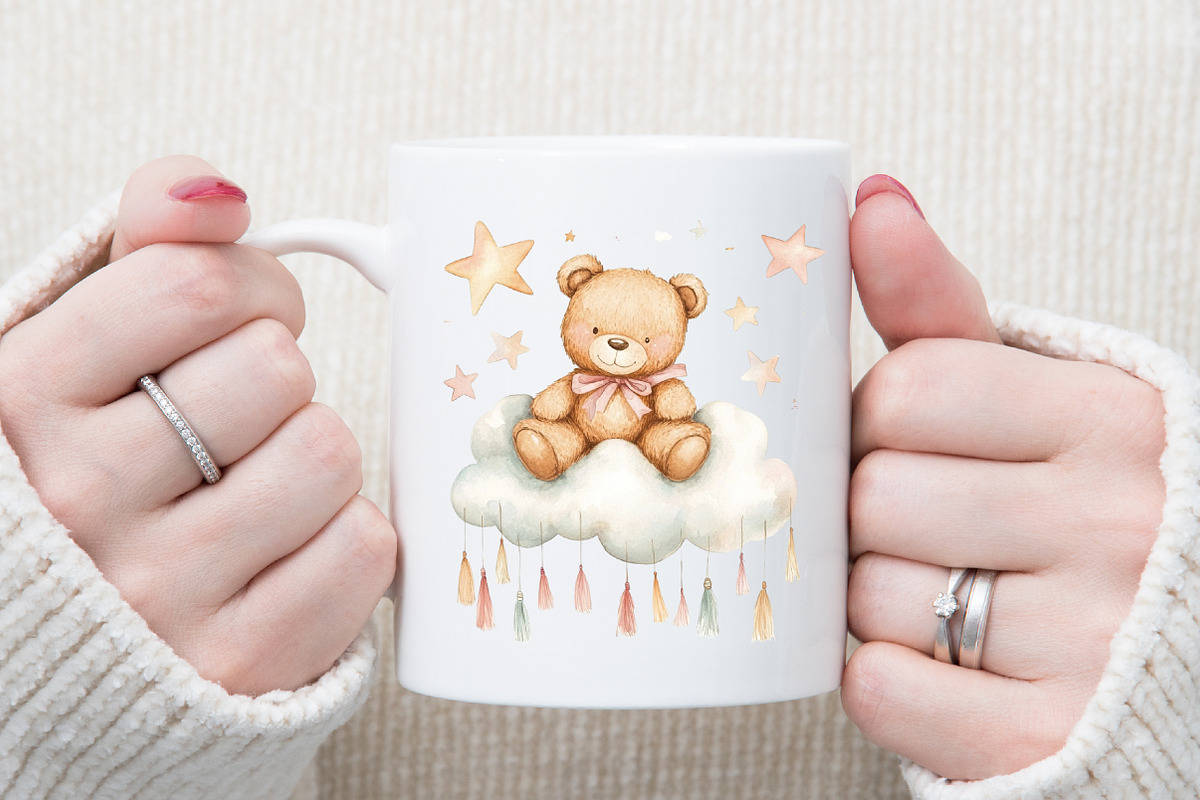 Nursery Teddy Bear Clipart,Boho Clip, an Illustration by Sublimation Artist (Photo 5 of 6)