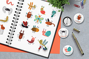 16 funny and cute bugs. Vector set, an Illustration by Anna Guz's Store (Thumbnail 2 of 3)
