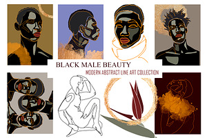 BLACK MALE BEAUTY MODERN LINE ART