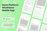 News Wireframe Apps, a Websites & App Template by INSPR STD (Thumbnail 1 of 6)