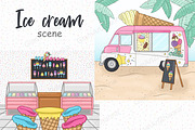 Ice Cream Truck Clipart, a Seasonal Illustration by GlamArtZhanna (Thumbnail 3 of 3)