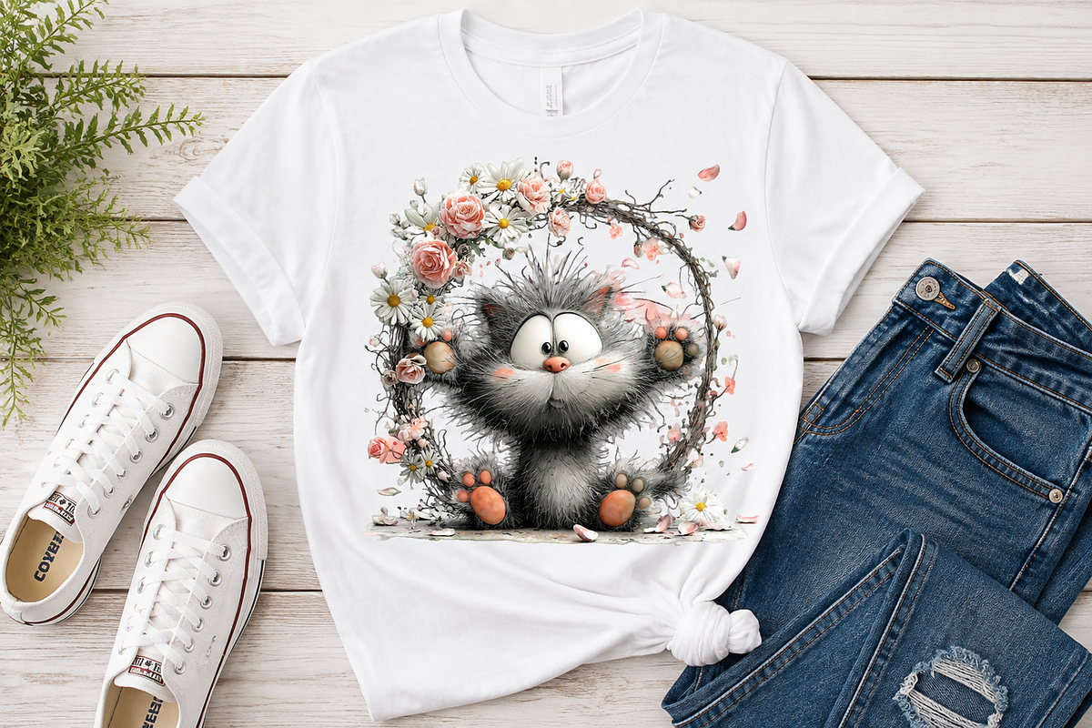 Floral Kitten Clipart, a Seasonal Illustration by CreationArt (Photo 6 of 7)
