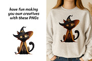 Halloween Black Cats Clipart Bundle, an Animal Illustration by InkyQueenArt (Thumbnail 3 of 5)