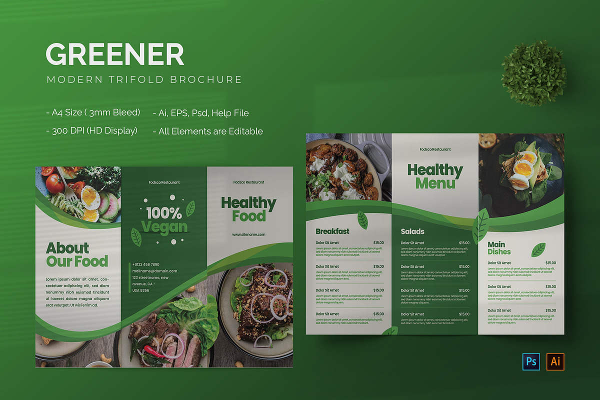 Greener - Trifold Brochure, a Brochure Template by StreaksideStd