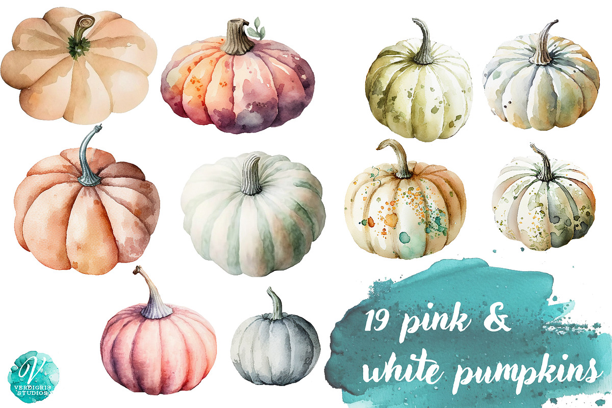 Watercolor Pumpkins, an Object Illustration by Verdigris Studios (Photo 2 of 4)