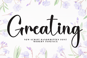 Greating | Script Font, a Handwritten Font by Scratchones (Thumbnail 1 of 8)