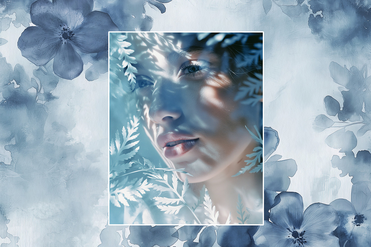 Azure Botanica: Fine Art Watercolor, a Texture Illustration by Nadia Semyroz (Photo 4 of 8)