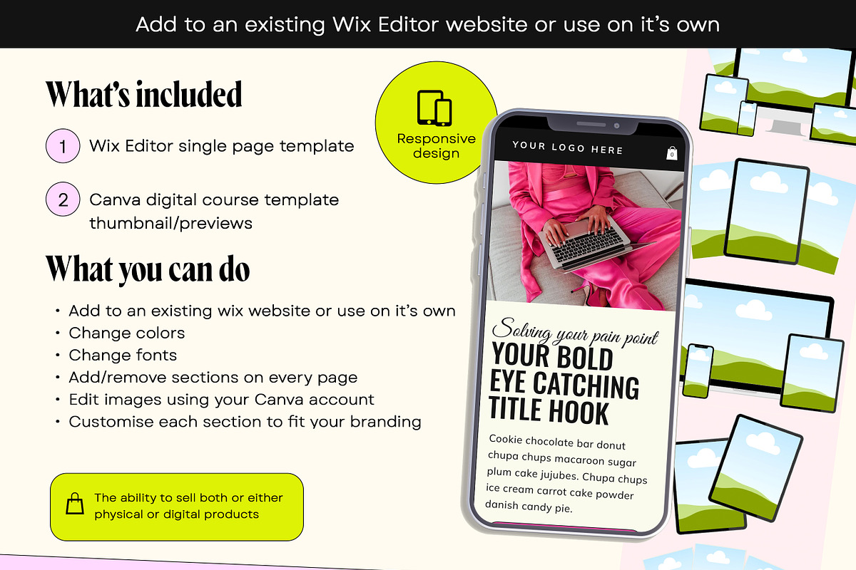 Pink Feminine Faceless Sales Page, a Wix Template by Template Twist Shop (Photo 4 of 10)