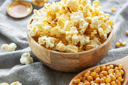 Tasty salted homemade popcorn, a Food & Drink Photo by Olena Rudo