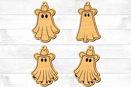 Cowboy Ghost Earrings SVG Laser Cut.