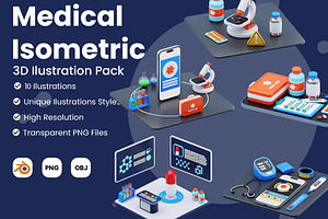 Medical Isometric 3D Illustrations