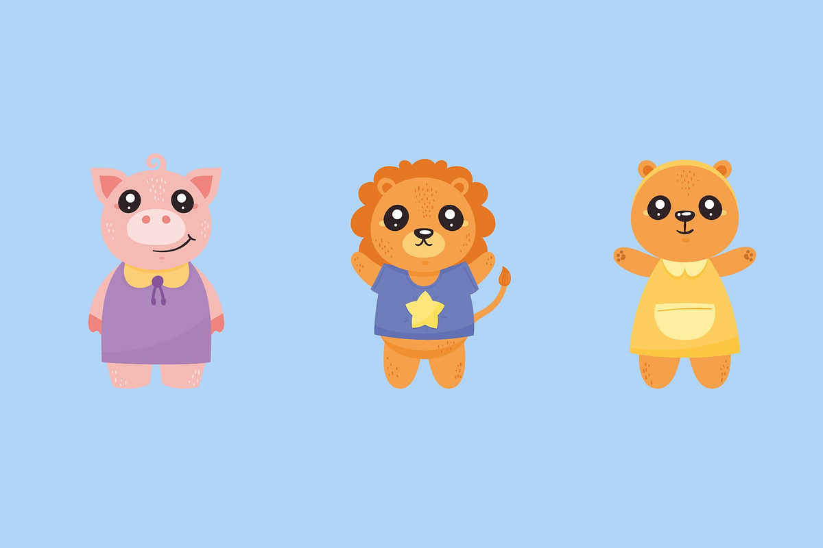 Kawaii Animals Illustration Set preview 3
