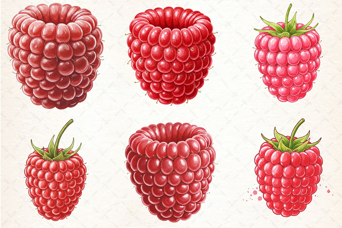 Watercolor Raspberry Clipart, an Illustration by Libby Wishes (Photo 4 of 5)