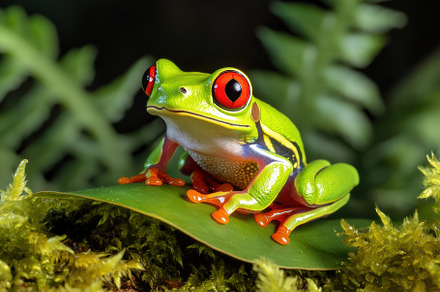 A Vibrant Red-Eyed Tree Frog, an Animal Photo by Virgo Studio
