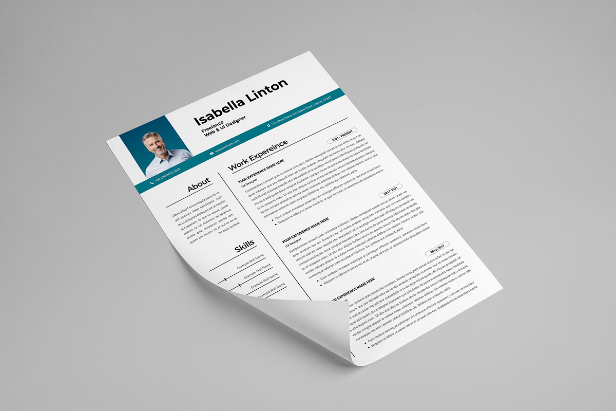 Creative Resume Layout with Cover preview 3