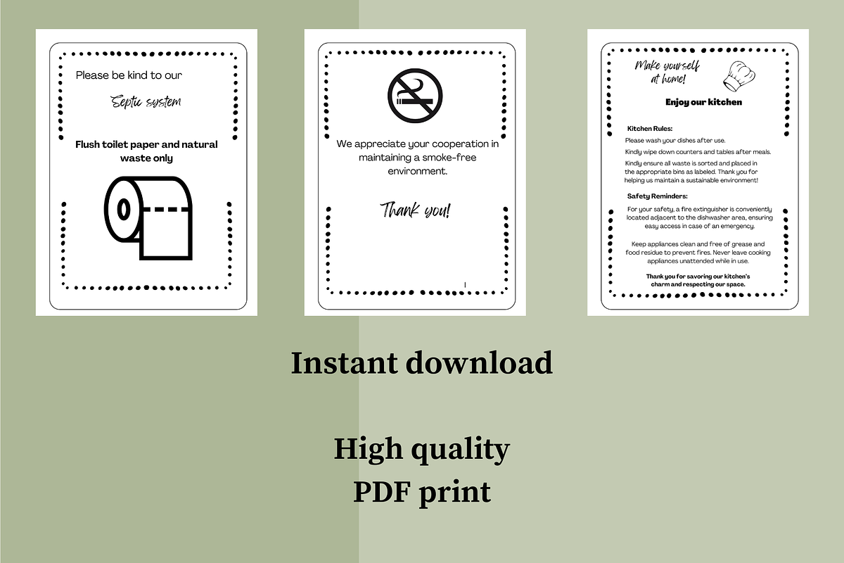 20 Airbnb Sign Bundle Template, a Stationery Template by SassyCorners (Photo 3 of 8)